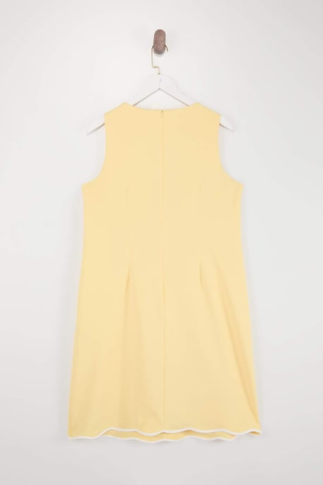 Trendyol Curve Damen Gelb Colour-Block Kurz / Mini Ärmellos Business A-Linie Große Größen Kleid - Image 2