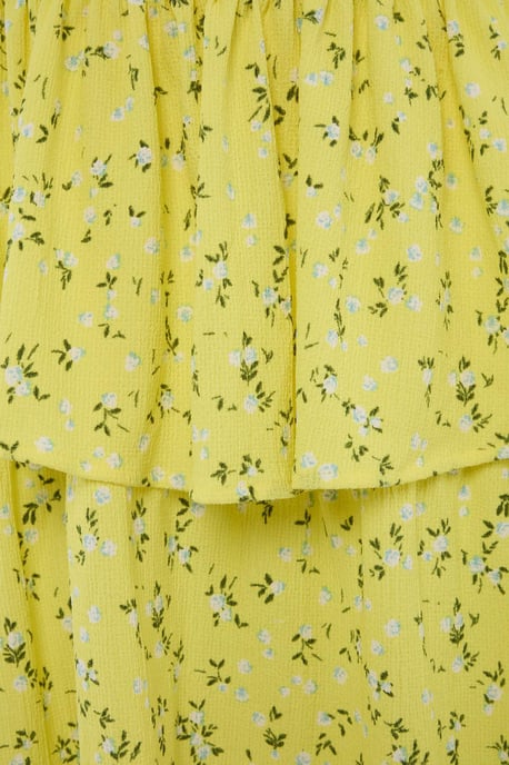 Trendyol Curve Damen Gelb Geblümt Kurz / Mini Kurz A-Linie Große Größen Kleid - Image 5