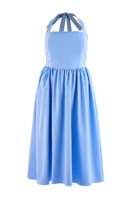 Trendyol Curve Damen Blau Einfarbig Kurz / Mini Ärmellos Casual A-Linie Große Größen Kleid - Image 3