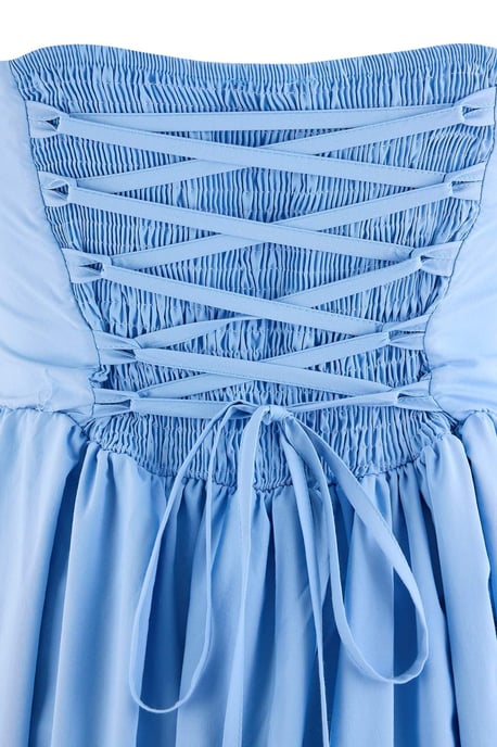 Trendyol Curve Damen Blau Einfarbig Kurz / Mini Ärmellos Casual A-Linie Große Größen Kleid - Image 4