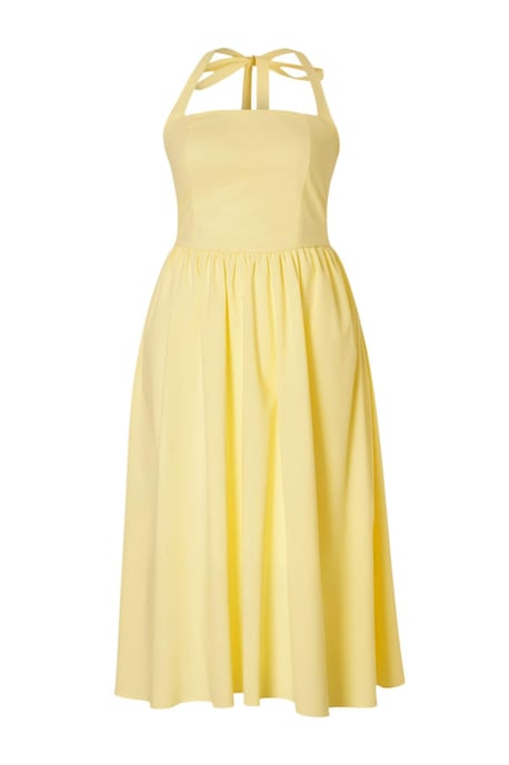 Trendyol Curve Damen Gelb Einfarbig Kurz / Mini Ärmellos Casual A-Linie Große Größen Kleid - Image 3
