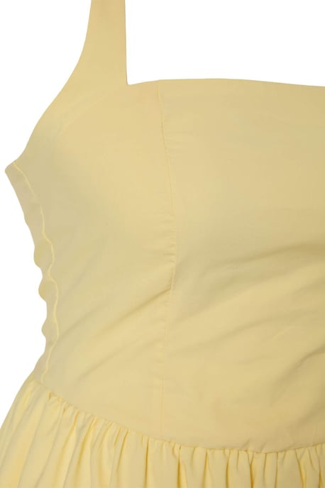 Trendyol Curve Damen Gelb Einfarbig Kurz / Mini Ärmellos Casual A-Linie Große Größen Kleid - Image 4