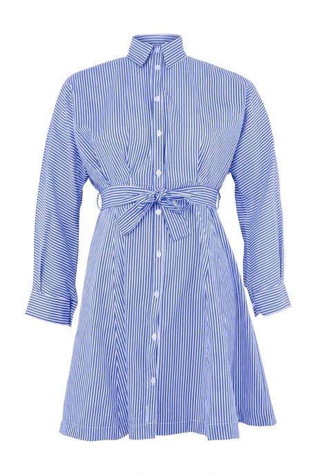 Trendyol Curve Damen Blau Einfarbig Kurz / Mini Lang Casual Hemdblusenkleid Große Größen Kleid - Image 3