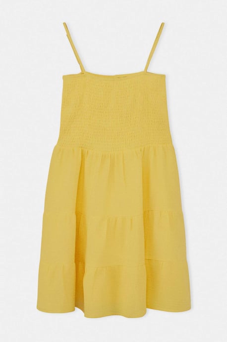 Trendyol Curve Damen Gelb Einfarbig Kurz / Mini Ärmellos A-Linie Große Größen Kleid - Image 3