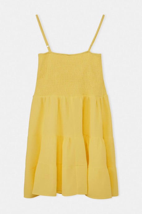 Trendyol Curve Damen Gelb Einfarbig Kurz / Mini Ärmellos A-Linie Große Größen Kleid - Image 5