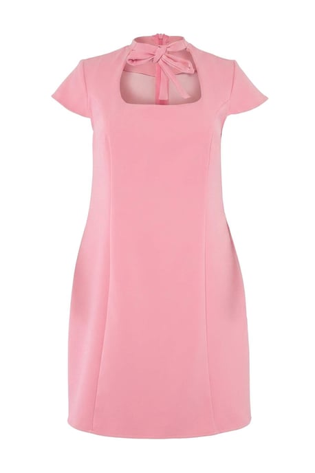 Trendyol Curve Damen Rosa Einfarbig Kurz / Mini Kurz Gerade Große Größen Kleid - Image 3