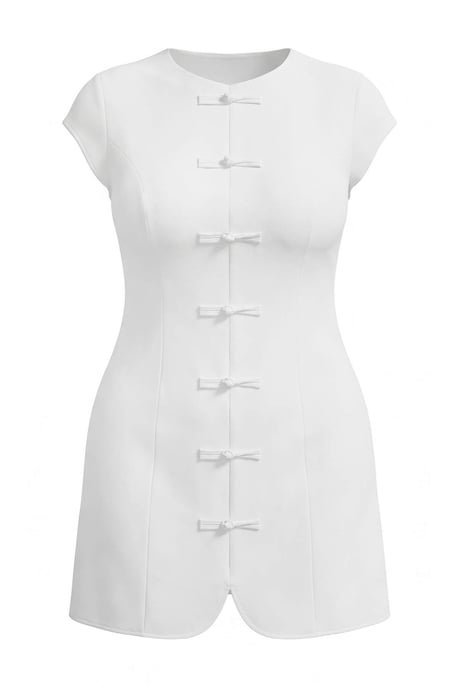 Trendyol Curve Damen Ecru Einfarbig Kurz / Mini Kurz A-Linie Große Größen Kleid - Image 4