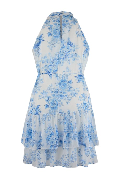 Trendyol Curve Damen Ecru Geblümt Kurz / Mini Ärmellos Casual A-Linie Große Größen Kleid - Image 5
