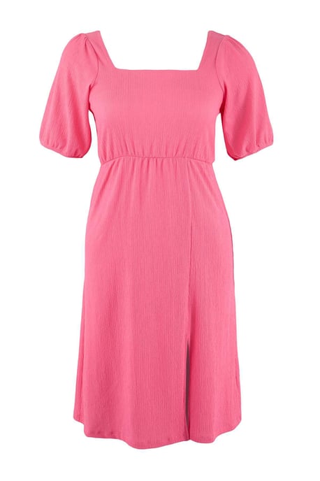 Trendyol Curve Damen Rosa Einfarbig Kurz / Mini Kurz Casual A-Linie Große Größen Kleid - Image 3