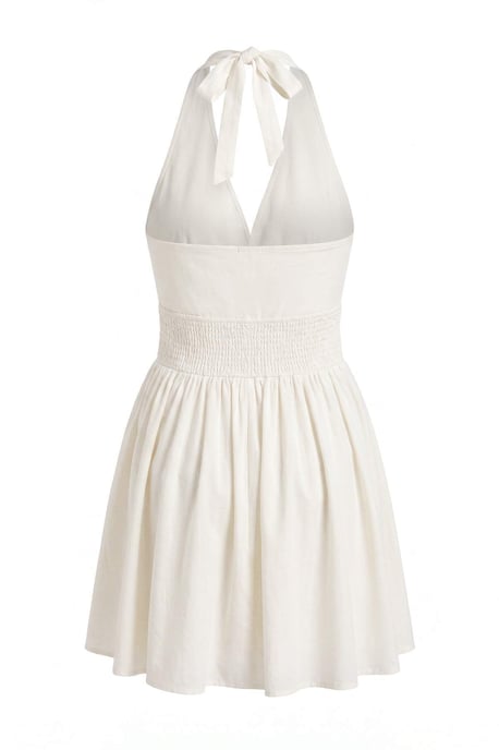 Trendyol Curve Damen Ecru Einfarbig Kurz / Mini Ärmellos Skater Große Größen Kleid - Image 5