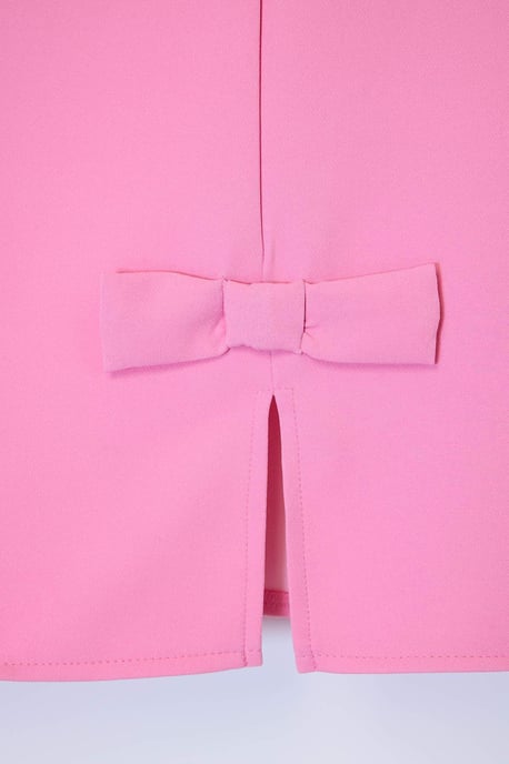 Trendyol Curve Damen Rosa Einfarbig Kurz / Mini Ärmellos Elegant/Abend A-Linie Große Größen Kleid - Image 4