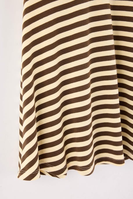 Trendyol Curve Damen Mehrfarbig Gestreift Kurz / Mini Ärmellos Skater Große Größen Kleid - Image 3