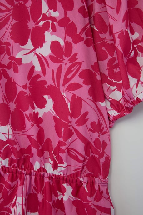 Trendyol Curve Damen Mehrfarbig Geblümt Kurz / Mini Kurz Casual A-Linie Große Größen Kleid - Image 5