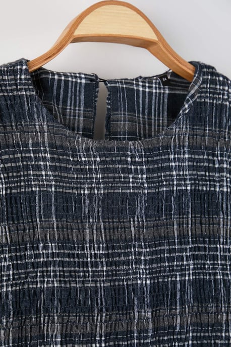 Trendyol Curve Damen Mehrfarbig Kariert Kurz / Mini Lang Casual Bodycon Große Größen Kleid - Image 2