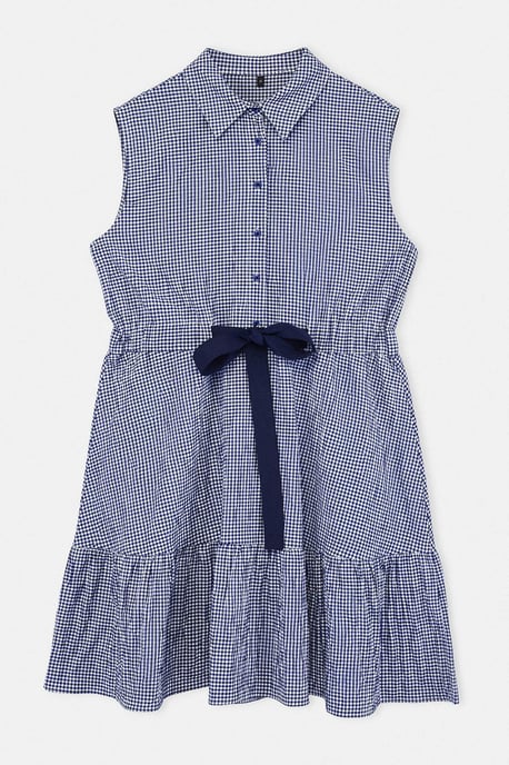 Trendyol Curve Damen Mehrfarbig Kariert Kurz / Mini Ärmellos A-Linie Große Größen Kleid - Image 4