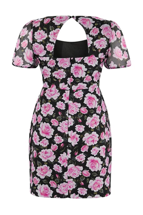 Trendyol Curve Damen Mehrfarbig Geblümt Kurz / Mini Kurz Casual A-Linie Große Größen Kleid - Image 2