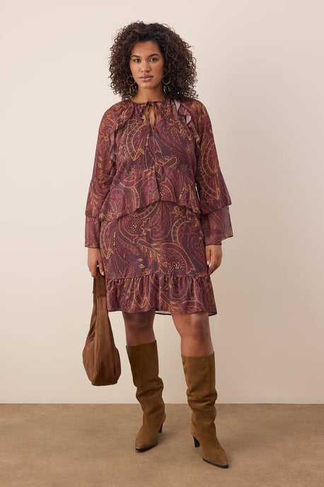 Trendyol Curve Damen Mehrfarbig Einfarbig Kurz / Mini Lang Casual A-Linie Große Größen Kleid - Image 1