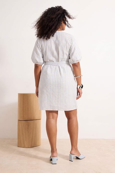 Trendyol Curve Damen Mehrfarbig Geblümt Kurz / Mini Kurz Gerade Große Größen Kleid - Image 3