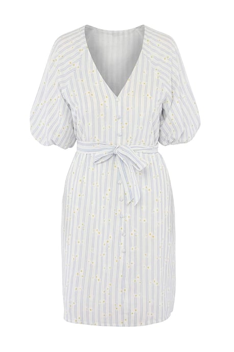 Trendyol Curve Damen Mehrfarbig Geblümt Kurz / Mini Kurz Gerade Große Größen Kleid - Image 4