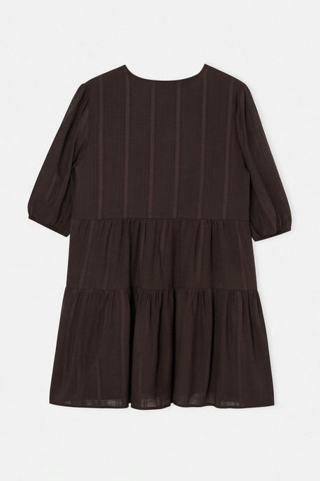 Trendyol Curve Damen Braun Einfarbig Kurz / Mini Lang A-Linie Große Größen Kleid - Image 5
