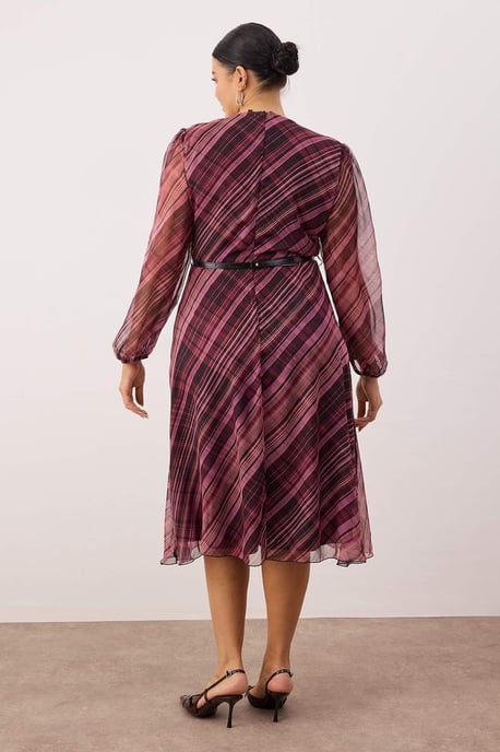 Trendyol Curve Damen Mehrfarbig Geblümt Kurz / Mini Lang Abend / Alltag Zweireihig Große Größen Kleid - Image 3