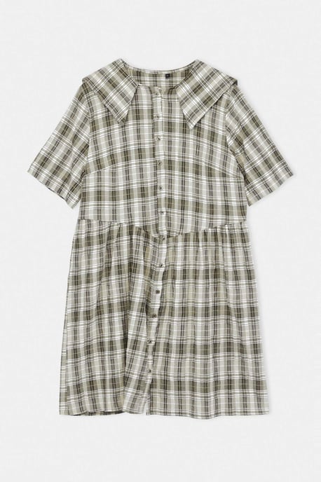 Trendyol Curve Damen Mehrfarbig Kariert Kurz / Mini Kurz Casual Skater Große Größen Kleid - Image 3