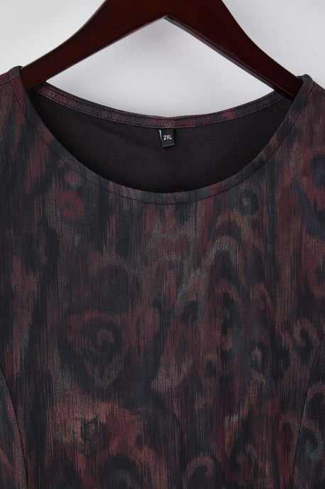 Trendyol Curve Damen Mehrfarbig Geblümt Kurz / Mini Lang Casual A-Linie Große Größen Kleid - Image 5