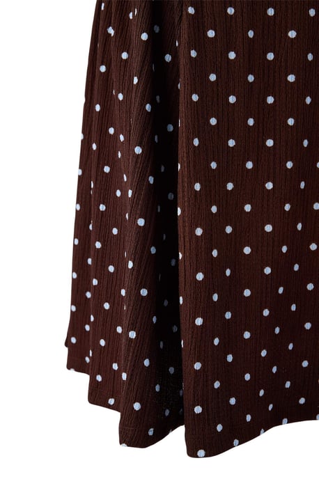 Trendyol Curve Damen Braun Gepunktet Kurz / Mini Ärmellos Casual A-Linie Große Größen Kleid - Image 4