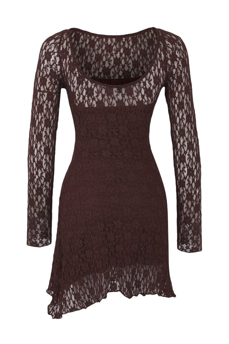 TRENDYOLMİLLA Damen Braun Einfarbig Kurz / Mini Lang Casual A-Linie Kleider - Image 5
