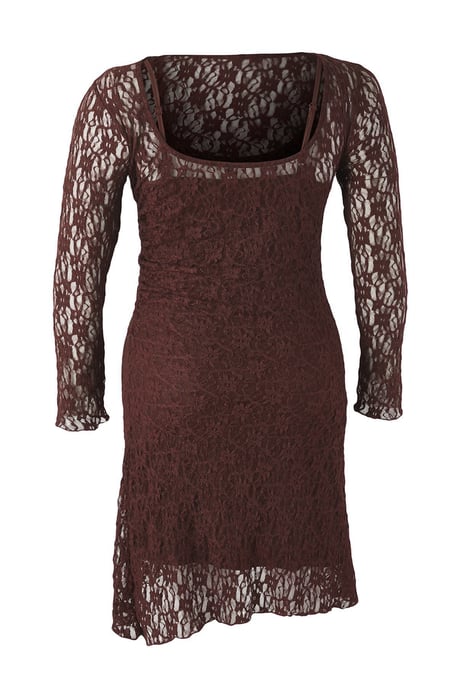 Trendyol Curve Damen Braun Einfarbig Kurz / Mini Lang Casual A-Linie Große Größen Kleid - Image 5