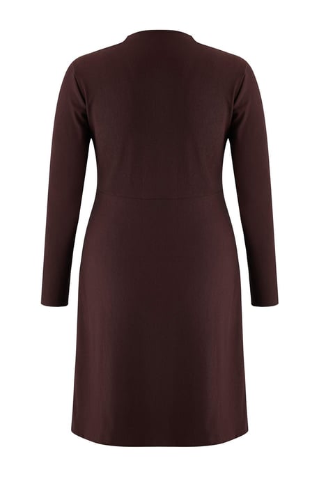 Trendyol Curve Damen Braun Einfarbig Kurz / Mini Lang Casual A-Linie Große Größen Kleid - Image 3