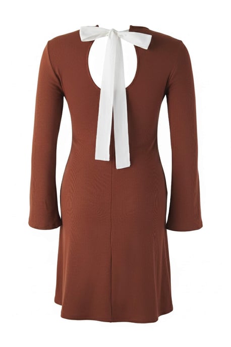 Trendyol Curve Damen Braun Einfarbig Kurz / Mini Lang Casual A-Linie Große Größen Kleid - Image 5