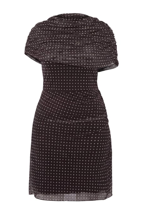 Trendyol Curve Damen Braun Geblümt Kurz / Mini Ärmellos Casual Bodycon Große Größen Kleid - Image 4