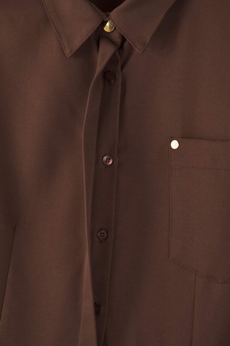 Trendyol Curve Damen Braun Einfarbig Kurz / Mini Lang Casual Zweireihig Große Größen Kleid - Image 5