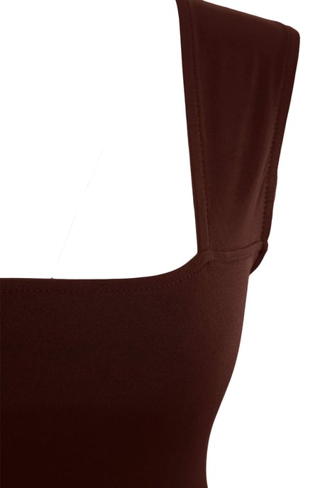 Trendyol Curve Damen Braun Einfarbig Kurz / Mini Ärmellos Skater Große Größen Kleid - Image 4