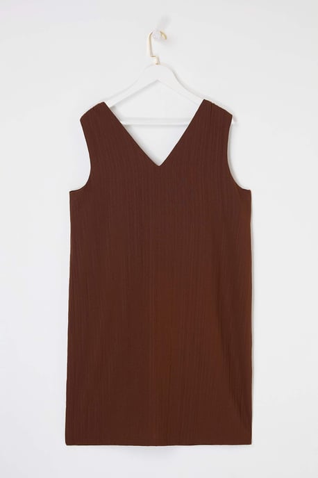 Trendyol Curve Damen Braun Einfarbig Kurz / Mini Ärmellos Strandmode Gerade Große Größen Kleid - Image 5
