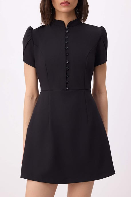 TRENDYOLMİLLA Damen Schwarz Einfarbig Kurz / Mini Kurz A-Linie Kleider - Image 2