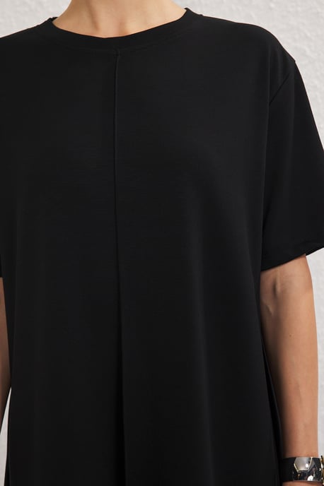 TRENDYOLMİLLA Damen Schwarz Einfarbig Kurz / Mini Kurz Casual Gerade Kleider - Image 2