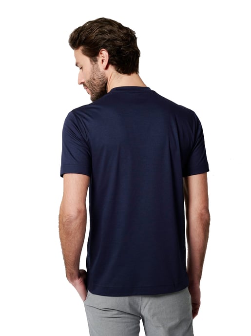 Dunkelblaues T-Shirt Desoto Slim Fit Rundhalsausschnitt - Image 2
