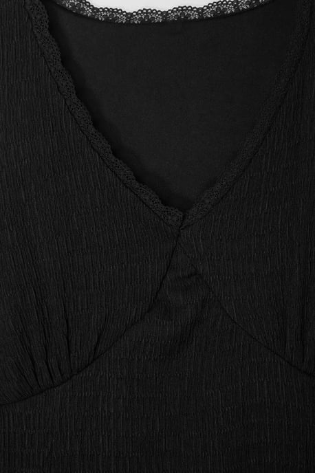 Trendyol Curve Damen Schwarz Einfarbig Kurz / Mini Ärmellos A-Linie Große Größen Kleid - Image 4