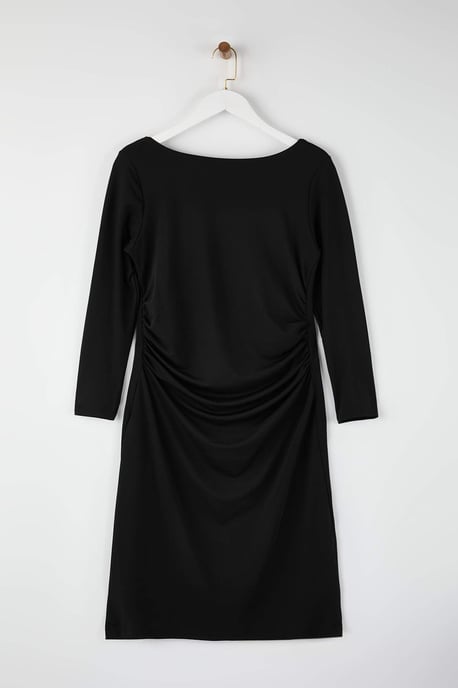 Trendyol Curve Damen Schwarz Einfarbig Kurz / Mini Lang Casual Bodycon Große Größen Kleid - Image 4