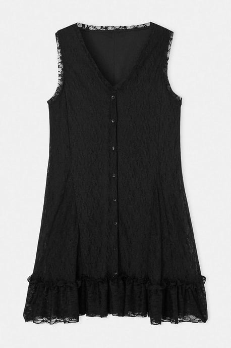 Trendyol Curve Damen Schwarz Einfarbig Kurz / Mini Ärmellos A-Linie Große Größen Kleid - Image 3