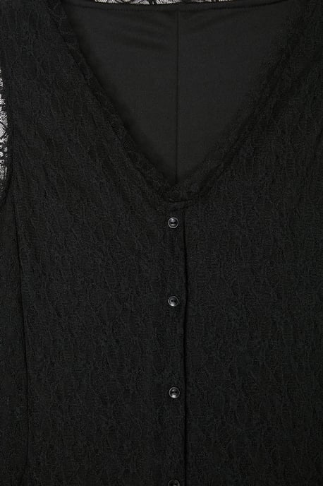 Trendyol Curve Damen Schwarz Einfarbig Kurz / Mini Ärmellos A-Linie Große Größen Kleid - Image 4