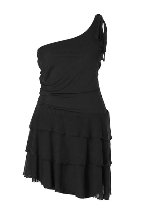 Trendyol Curve Damen Schwarz Einfarbig Kurz / Mini Ärmellos Skater Große Größen Kleid - Image 3