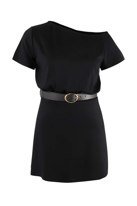 Trendyol Curve Damen Schwarz Einfarbig Kurz / Mini Kurz Casual Skater Große Größen Kleid - Image 2