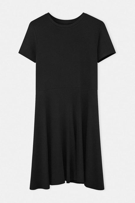 Trendyol Curve Damen Schwarz Einfarbig Kurz / Mini Kurz Skater Große Größen Kleid - Image 4