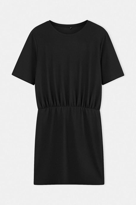 Trendyol Curve Damen Schwarz Einfarbig Kurz / Mini Kurz Casual Bodycon Große Größen Kleid - Image 5
