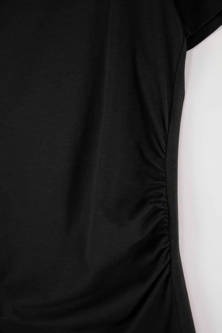 Trendyol Curve Damen Schwarz Einfarbig Kurz / Mini Kurz Casual A-Linie Große Größen Kleid - Image 4