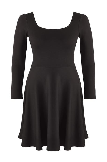 Trendyol Curve Damen Schwarz Einfarbig Kurz / Mini Lang Abend / Alltag Skater Große Größen Kleid - Image 3