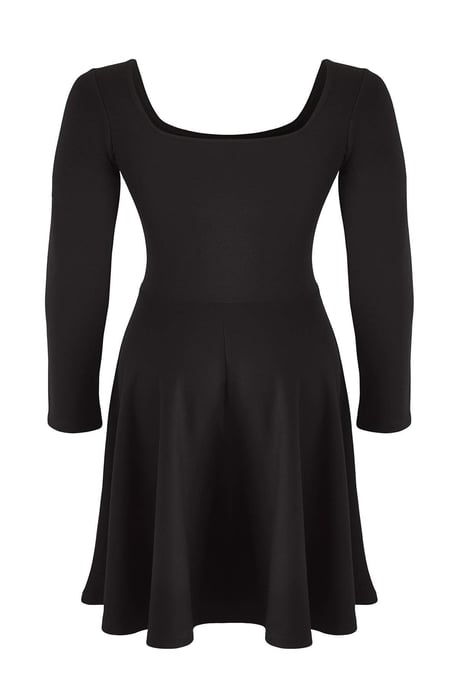 Trendyol Curve Damen Schwarz Einfarbig Kurz / Mini Lang Abend / Alltag Skater Große Größen Kleid - Image 5